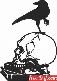 download Raven skull cliparts free ready for cut