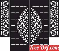 download decorative wall screen door floral partition panel pattern free ready for cut