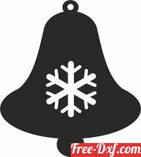 download Bell ornament Christmas with Snowflake free ready for cut