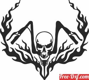 download Motorcycle skull rider wall clipart free ready for cut