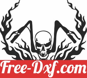 Motorcycle skull rider wall clipart