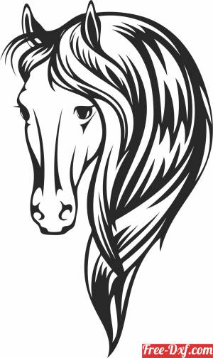 download horse Head clipart free ready for cut