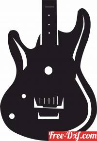 download electric guitar wall clock free ready for cut