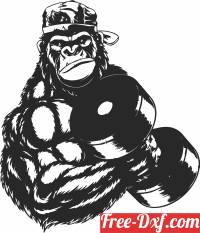 download monkey bodybuilding wokouts clipart free ready for cut