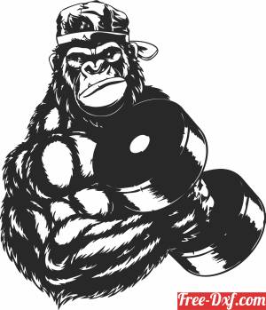 download monkey bodybuilding wokouts clipart free ready for cut