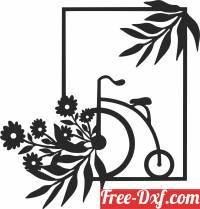 download bike with flowers romantic decor free ready for cut