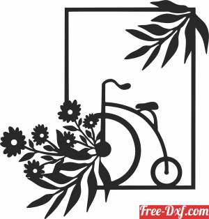 download bike with flowers romantic decor free ready for cut