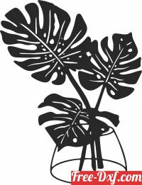 download vase monstera clipart free ready for cut