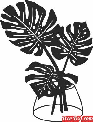 download vase monstera clipart free ready for cut