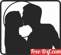 download couple Kissing  wall decor free ready for cut