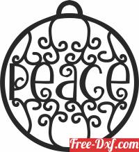 download christmas peace ornament free ready for cut