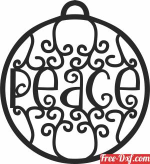 download christmas peace ornament free ready for cut