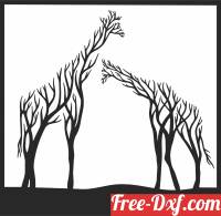 download Giraffes tree branches cliparts free ready for cut