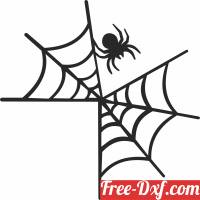 download Cobweb spider halloween corner stake clipart free ready for cut