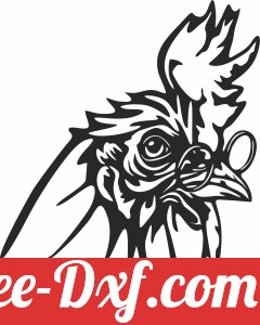 Rooster with glass wall decor