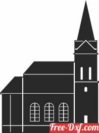 download silhouette of a church free ready for cut
