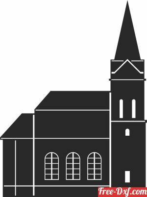 download silhouette of a church free ready for cut