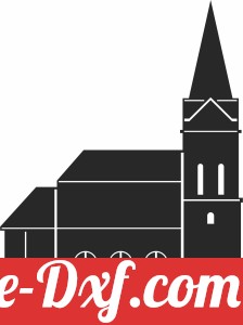 silhouette of a church