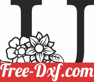 Monogram Letter U with flowers
