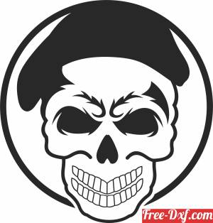 download Skull army art free ready for cut