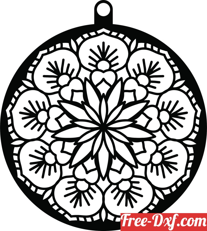 Black, shiny, Christmas ornament balls, dot mandala blank – Dot