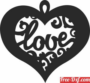 download I love you heart ornaments free ready for cut