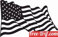 download Waving American flag vector art free ready for cut