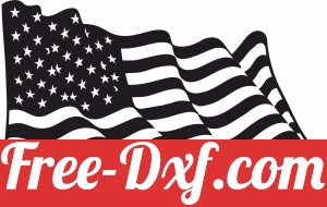 Waving American flag vector art