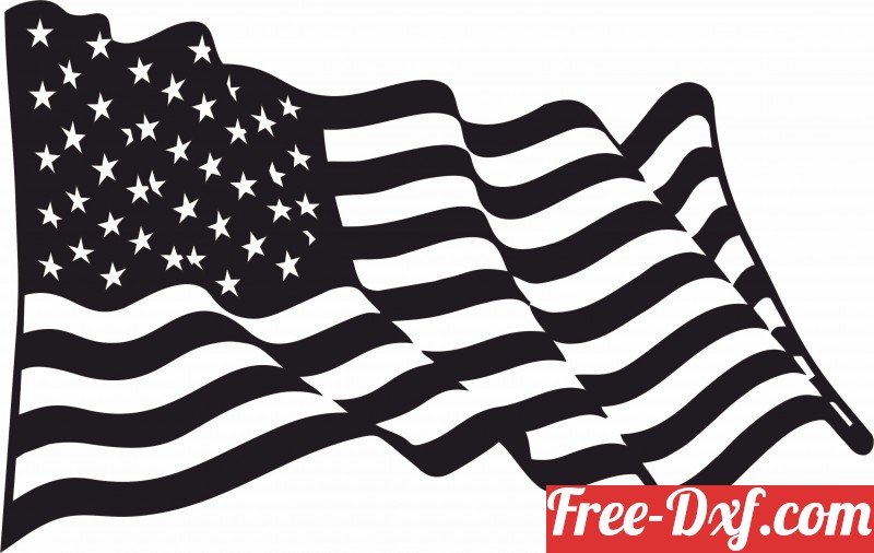 Download Waving American flag vector art sU3fA High quality free