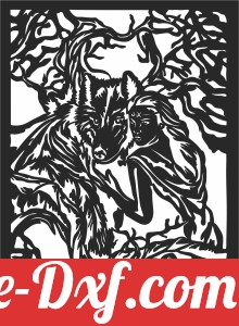 wolf girl forest scene wall art
