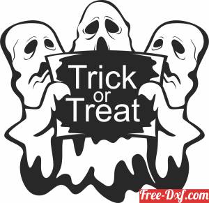 download Trick or Treat Ghost Boo clipart free ready for cut