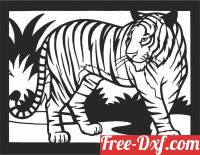 download tiger scene art wall decor free ready for cut