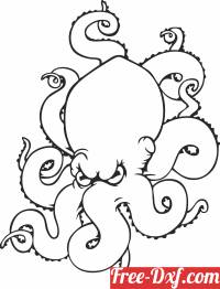 download Octopus drawing clipart free ready for cut
