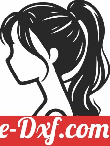 Elegant ponytail hairstyle silhouette