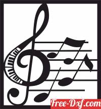 download Music notes Wall decor free ready for cut