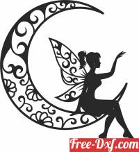 download fairy on the moon clipart free ready for cut