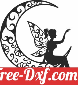 fairy on the moon clipart