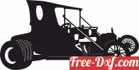 download Old Car Silhouette Vector Art free ready for cut