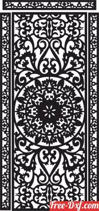 download decorative wall screen door panel pattern free ready for cut