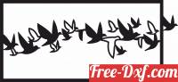 download murmuration group of birds flying wall art panel free ready for cut