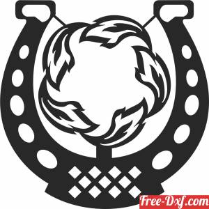 download Horse Shoe with sign free ready for cut