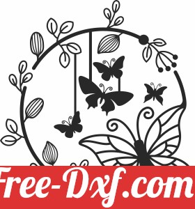 butterflies wreath with flowers