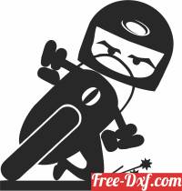 download Motorcycle Rider cartoon clipart free ready for cut