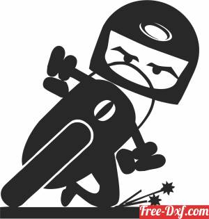download Motorcycle Rider cartoon clipart free ready for cut