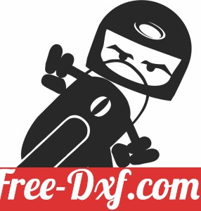 Motorcycle Rider cartoon clipart