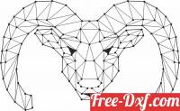 download Geometric Polygon sheep with horns Head free ready for cut