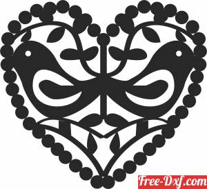 download birds Hearts Valentine's Day free ready for cut