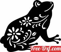 download Flower frog art free ready for cut
