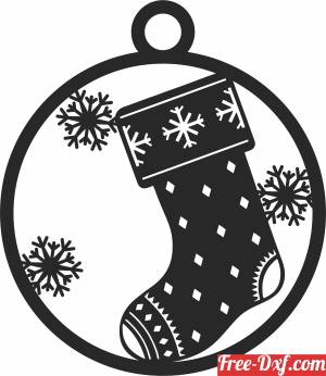 download Christmas sock ornament free ready for cut