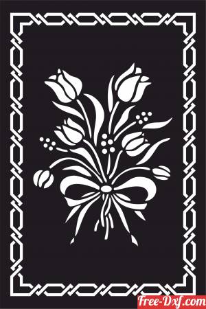 download decorative panel door wall screen flower pattern free ready for cut